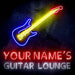 Custom Ultra-Bright Guitar Lounge Music Studio LED Sign with Remote (Neon-Style, LED Technology) - Way Up Gifts