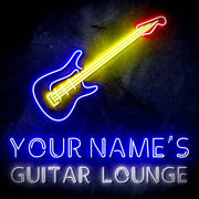 Custom Ultra-Bright Guitar Lounge Music Studio LED Sign with Remote (Neon-Style, LED Technology) - LED Gift Works