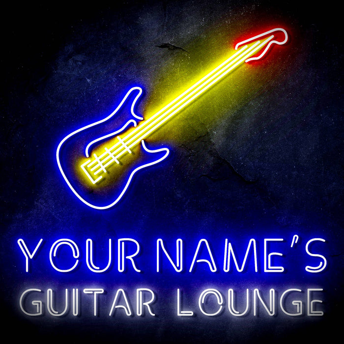 Custom Ultra-Bright Guitar Lounge Music Studio LED Sign with Remote (Neon-Style, LED Technology) - Way Up Gifts