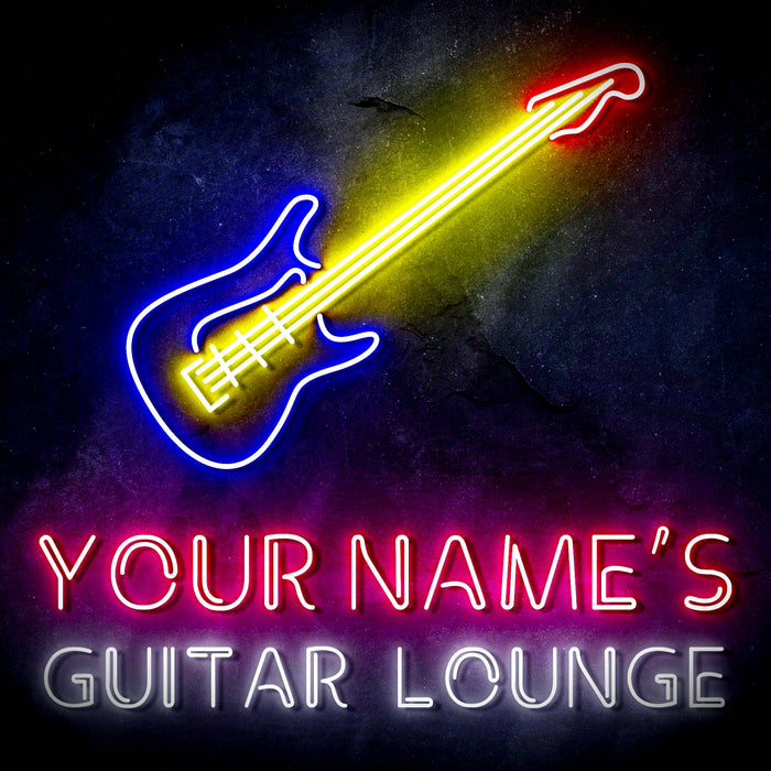 Custom Ultra-Bright Guitar Lounge Music Studio LED Sign with Remote (Neon-Style, LED Technology) - Way Up Gifts