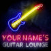 Custom Ultra-Bright Guitar Lounge Music Studio LED Sign with Remote (Neon-Style, LED Technology) - Way Up Gifts