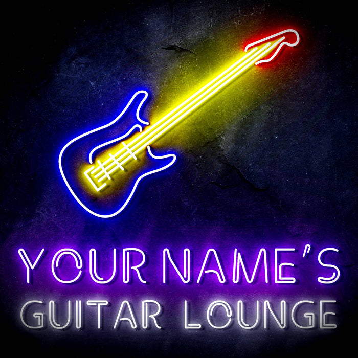 Custom Ultra-Bright Guitar Lounge Music Studio LED Sign with Remote (Neon-Style, LED Technology) - Way Up Gifts