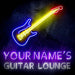 Custom Ultra-Bright Guitar Lounge Music Studio LED Sign with Remote (Neon-Style, LED Technology) - Way Up Gifts