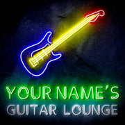 Custom Ultra-Bright Guitar Lounge Music Studio LED Sign with Remote (Neon-Style, LED Technology) - LED Gift Works