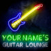 Custom Ultra-Bright Guitar Lounge Music Studio LED Sign with Remote (Neon-Style, LED Technology) - Way Up Gifts