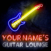 Custom Ultra-Bright Guitar Lounge Music Studio LED Sign with Remote (Neon-Style, LED Technology) - LED Gift Works
