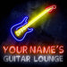 Custom Ultra-Bright Guitar Lounge Music Studio LED Sign with Remote (Neon-Style, LED Technology) - Way Up Gifts