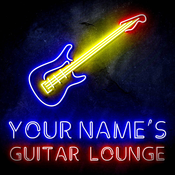 Custom Ultra-Bright Guitar Lounge Music Studio LED Sign with Remote (Neon-Style, LED Technology) - Way Up Gifts