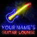 Custom Ultra-Bright Guitar Lounge Music Studio LED Sign with Remote (Neon-Style, LED Technology) - Way Up Gifts