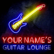 Custom Ultra-Bright Guitar Lounge Music Studio LED Sign with Remote (Neon-Style, LED Technology) - LED Gift Works