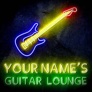 Custom Ultra-Bright Guitar Lounge Music Studio LED Sign with Remote (Neon-Style, LED Technology) - LED Gift Works