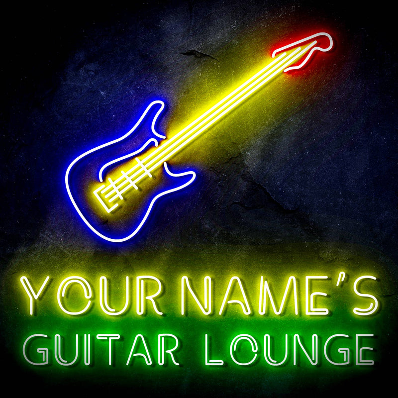 Custom Ultra-Bright Guitar Lounge Music Studio LED Sign with Remote (Neon-Style, LED Technology) - LED Gift Works