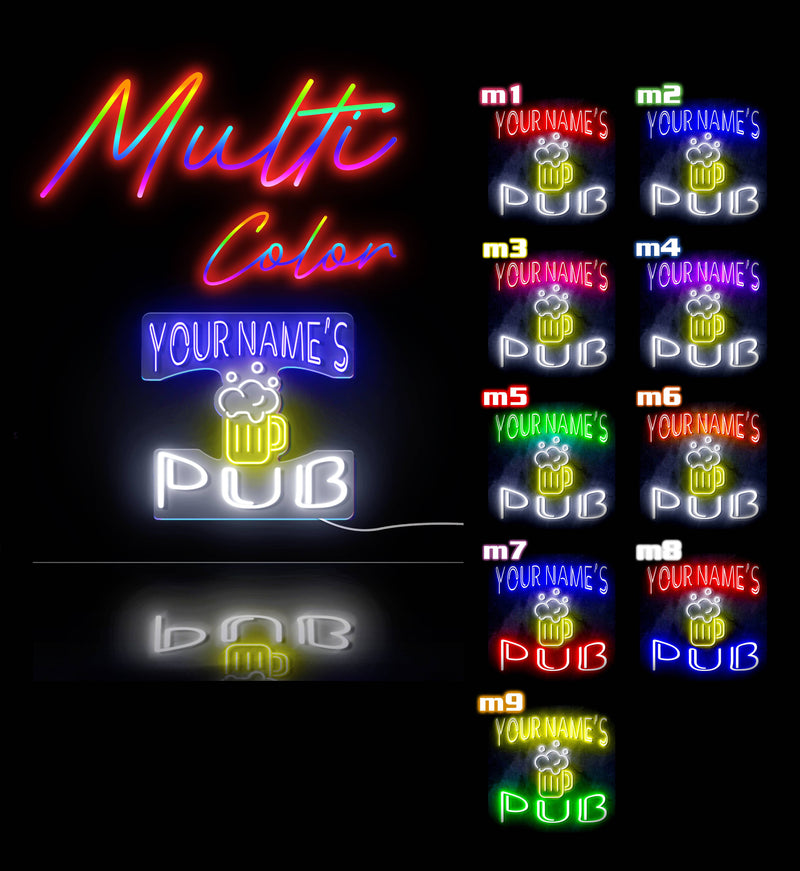 Custom Ultra-Bright Pub Beer Mug Home Bar LED Sign with Remote (Neon-Style, LED Technology) - LED Gift Works