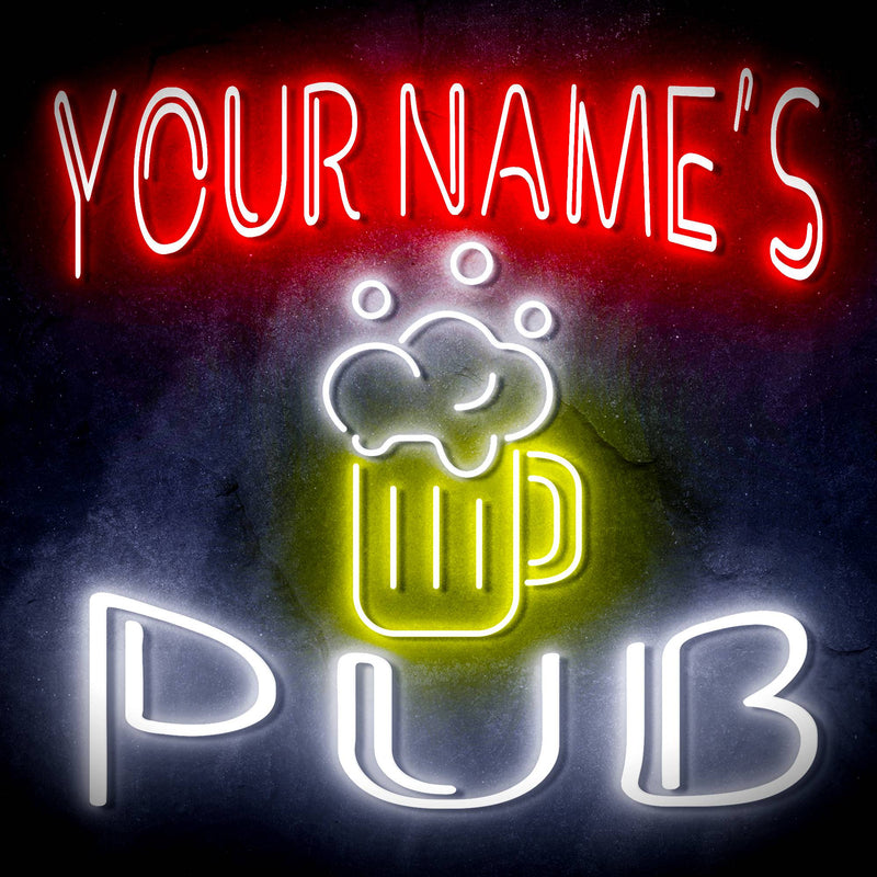 Custom Ultra-Bright Pub Beer Mug Home Bar LED Sign with Remote (Neon-Style, LED Technology) - LED Gift Works