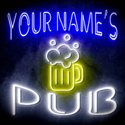 Custom Ultra-Bright Pub Beer Mug Home Bar LED Sign with Remote (Neon-Style, LED Technology) - LED Gift Works