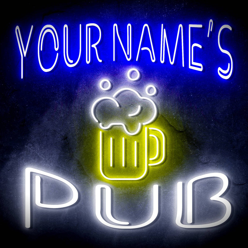Custom Ultra-Bright Pub Beer Mug Home Bar LED Sign with Remote (Neon-Style, LED Technology) - LED Gift Works