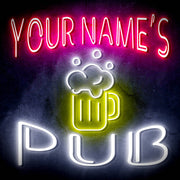 Custom Ultra-Bright Pub Beer Mug Home Bar LED Sign with Remote (Neon-Style, LED Technology) - LED Gift Works
