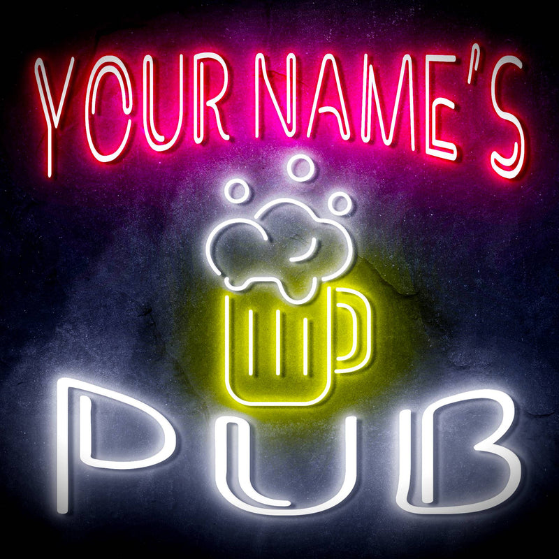 Custom Ultra-Bright Pub Beer Mug Home Bar LED Sign with Remote (Neon-Style, LED Technology) - LED Gift Works