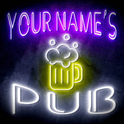 Custom Ultra-Bright Pub Beer Mug Home Bar LED Sign with Remote (Neon-Style, LED Technology) - LED Gift Works