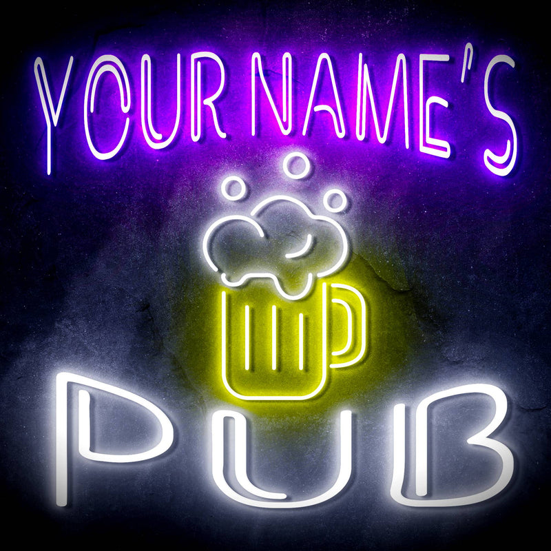 Custom Ultra-Bright Pub Beer Mug Home Bar LED Sign with Remote (Neon-Style, LED Technology) - LED Gift Works