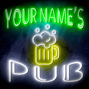 Custom Ultra-Bright Pub Beer Mug Home Bar LED Sign with Remote (Neon-Style, LED Technology) - LED Gift Works