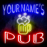 Custom Ultra-Bright Pub Beer Mug Home Bar LED Sign with Remote (Neon-Style, LED Technology) - LED Gift Works