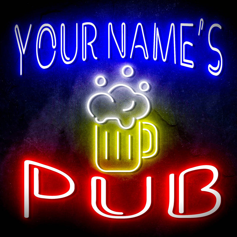 Custom Ultra-Bright Pub Beer Mug Home Bar LED Sign with Remote (Neon-Style, LED Technology) - LED Gift Works
