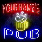 Custom Ultra-Bright Pub Beer Mug Home Bar LED Sign with Remote (Neon-Style, LED Technology) - LED Gift Works