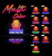 Personalized Ultra-Bright Home Theater Movie Room LED Sign with Remote (Neon-Style, LED Technology) - LED Gift Works