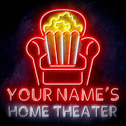 Personalized Ultra-Bright Home Theater Movie Room LED Sign with Remote (Neon-Style, LED Technology) - LED Gift Works