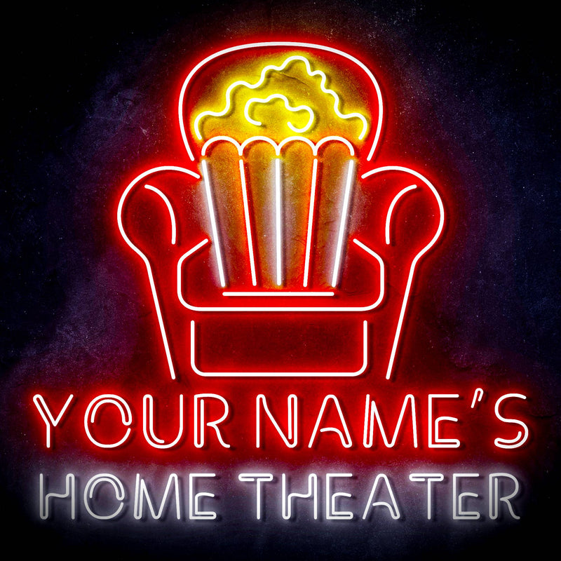 Personalized Ultra-Bright Home Theater Movie Room LED Sign with Remote (Neon-Style, LED Technology) - LED Gift Works
