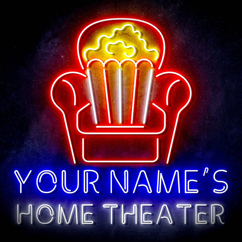 Personalized Ultra-Bright Home Theater Movie Room LED Sign with Remote (Neon-Style, LED Technology) - LED Gift Works
