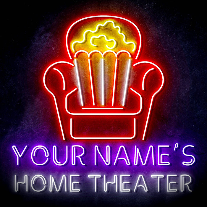 Personalized Ultra-Bright Home Theater Movie Room LED Sign with Remote (Neon-Style, LED Technology) - Way Up Gifts