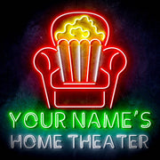 Personalized Ultra-Bright Home Theater Movie Room LED Sign with Remote (Neon-Style, LED Technology) - LED Gift Works