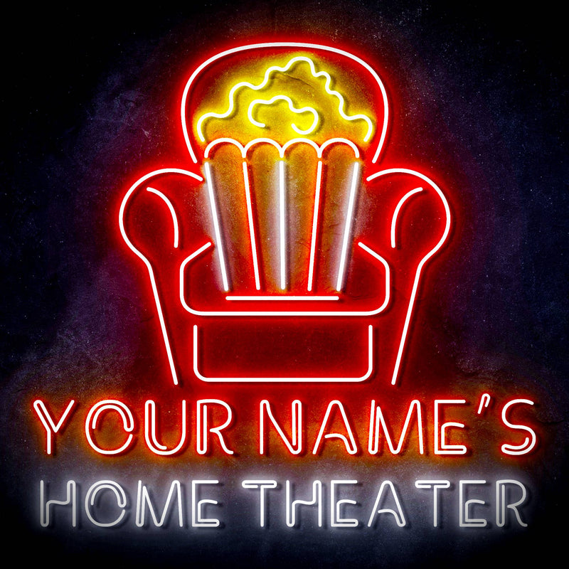 Personalized Ultra-Bright Home Theater Movie Room LED Sign with Remote (Neon-Style, LED Technology) - LED Gift Works