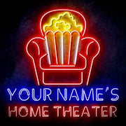 Personalized Ultra-Bright Home Theater Movie Room LED Sign with Remote (Neon-Style, LED Technology) - LED Gift Works