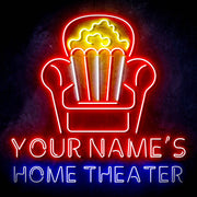 Personalized Ultra-Bright Home Theater Movie Room LED Sign with Remote (Neon-Style, LED Technology) - LED Gift Works