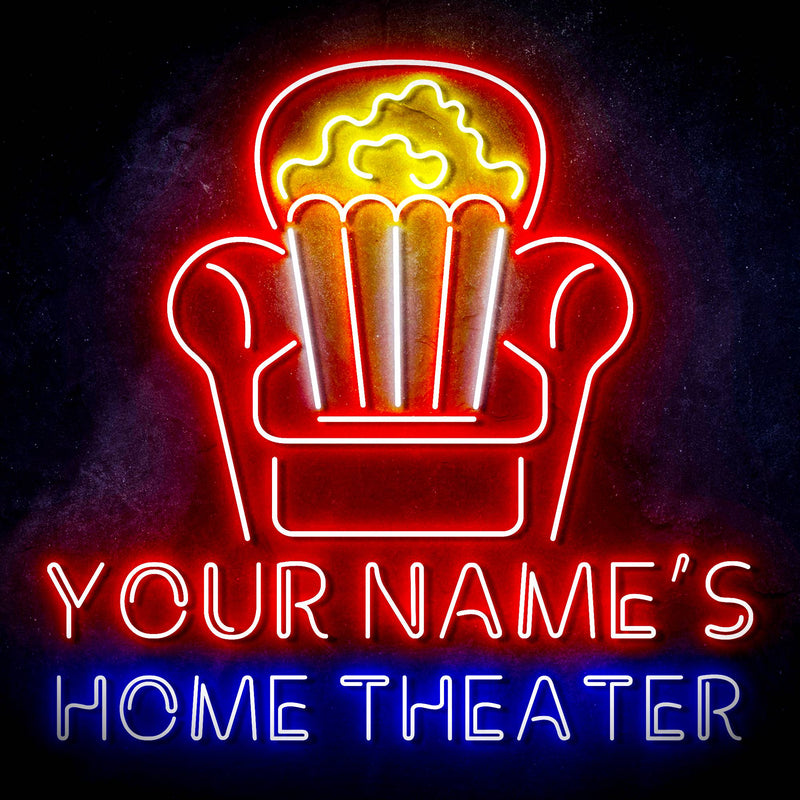 Personalized Ultra-Bright Home Theater Movie Room LED Sign with Remote (Neon-Style, LED Technology) - LED Gift Works