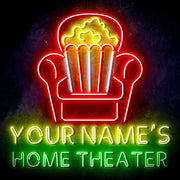 Personalized Ultra-Bright Home Theater Movie Room LED Sign with Remote (Neon-Style, LED Technology) - LED Gift Works