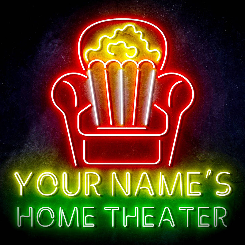 Personalized Ultra-Bright Home Theater Movie Room LED Sign with Remote (Neon-Style, LED Technology) - LED Gift Works