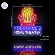 Personalized Ultra-Bright Home Theater Movie Room LED Sign with Remote (Neon-Style, LED Technology) - LED Gift Works