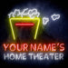Custom Ultra-Bright Popcorn Movie Home Theater LED Sign with Remote (Neon-Style, LED Technology) - Way Up Gifts