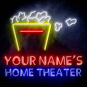 Custom Ultra-Bright Popcorn Movie Home Theater LED Sign with Remote (Neon-Style, LED Technology) - LED Gift Works