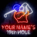 Custom Ultra-Bright Golf Clubhouse Bar 19th Hole LED Sign with Remote (Neon-Style, LED Technology) - Way Up Gifts
