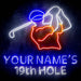 Custom Ultra-Bright Golf Clubhouse Bar 19th Hole LED Sign with Remote (Neon-Style, LED Technology) - Way Up Gifts