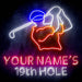 Custom Ultra-Bright Golf Clubhouse Bar 19th Hole LED Sign with Remote (Neon-Style, LED Technology) - Way Up Gifts