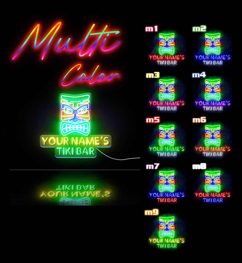 Personalized Ultra-Bright Tiki Bar LED Sign with Remote (Neon-Style, LED Technology) - LED Gift Works