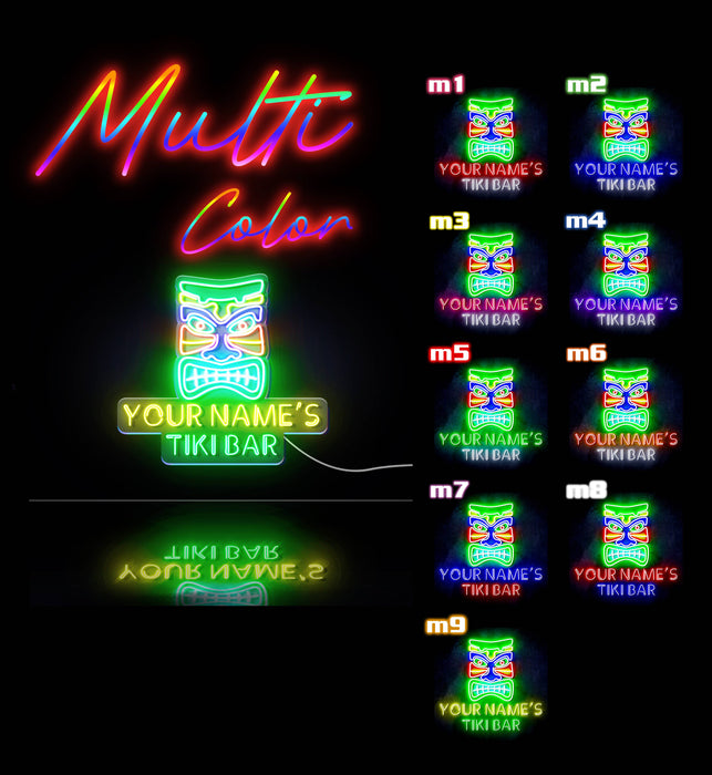 Personalized Ultra-Bright Tiki Bar LED Sign with Remote (Neon-Style, LED Technology) - Way Up Gifts