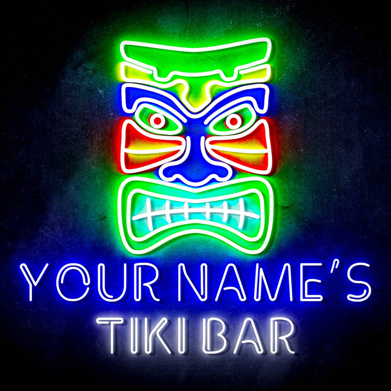 Personalized Ultra-Bright Tiki Bar LED Sign with Remote (Neon-Style, LED Technology) - LED Gift Works