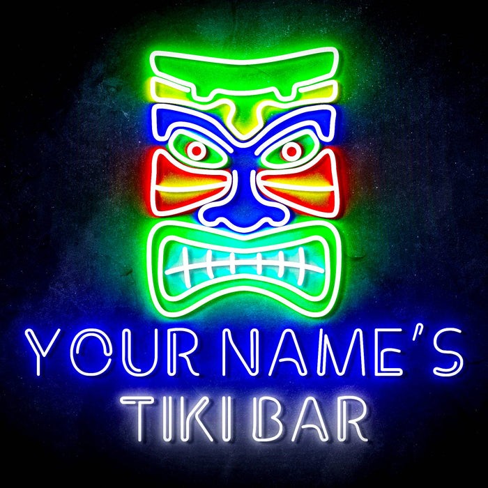 Personalized Ultra-Bright Tiki Bar LED Sign with Remote (Neon-Style, LED Technology) - Way Up Gifts